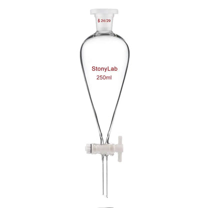 Conical Separatory Funnel, 24/29 Joints and PTFE Stopcock, 60-5000 ml - StonyLab Funnels - Separatory 250-ml