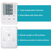 3-channel digital laboratory timer with hour minute second countdown and count up modes for laboratory experiments StonyLab