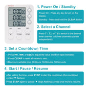 3-channel digital laboratory timer with hour minute second countdown and count up modes for laboratory experiments StonyLab