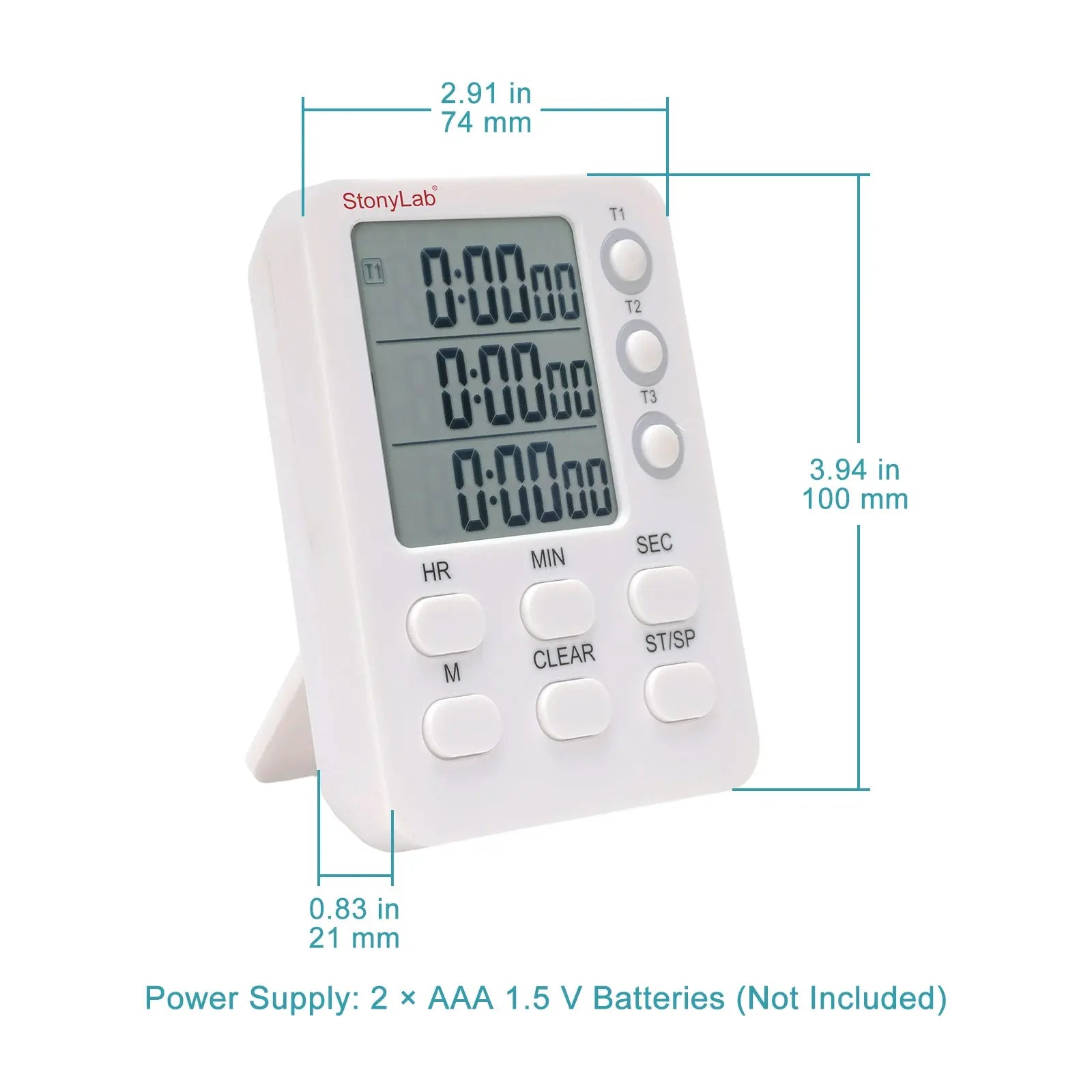 3-channel digital laboratory timer with hour minute second countdown and count up modes for laboratory experiments StonyLab