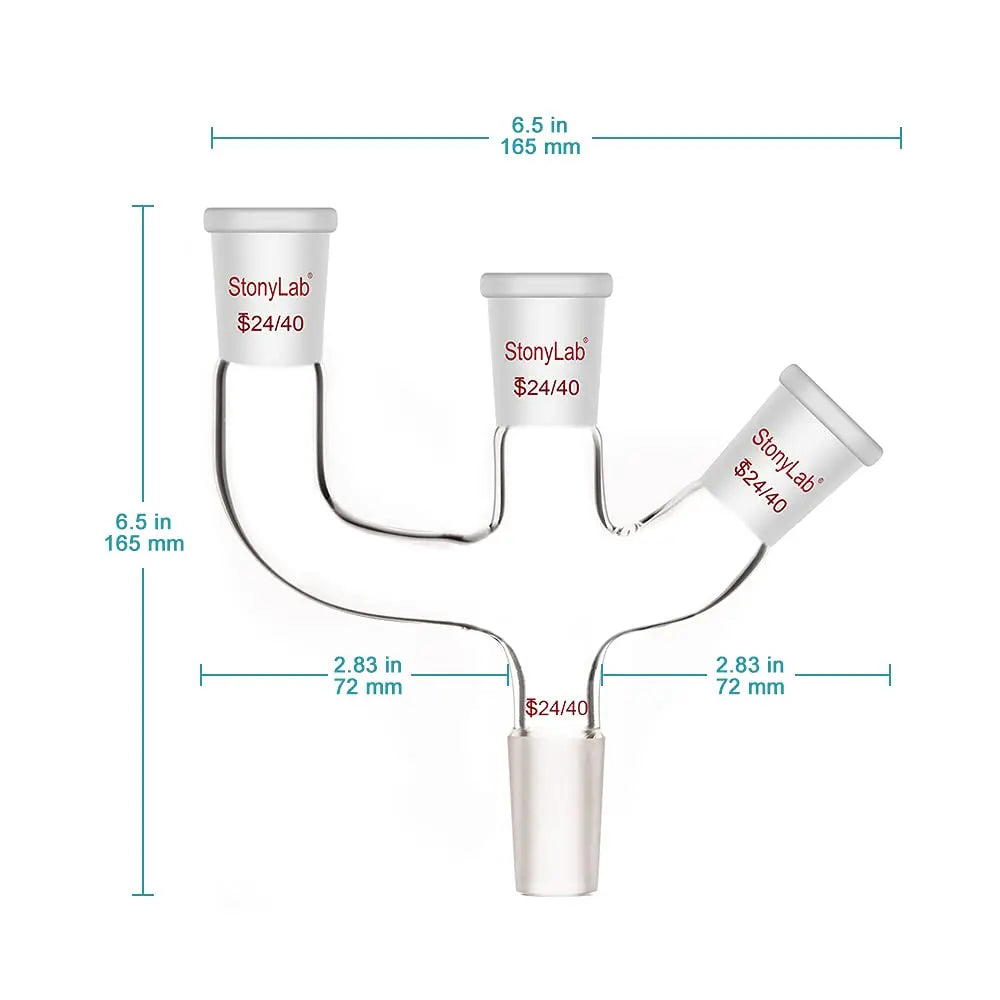 Cline Adapter 3-Inlet Claisen Distillation Adapter, Glass Adapter - StonyLab