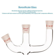 StonyLab 3-Inlet Claisen Distillation Adapter with 45 Degree Side Arm heavy duty chemical processing configuration