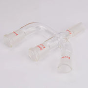 Alternative angle showing underlying build quality of StonyLab 3-Inlet Claisen Distillation Adapter with 45 Degree Side Arm