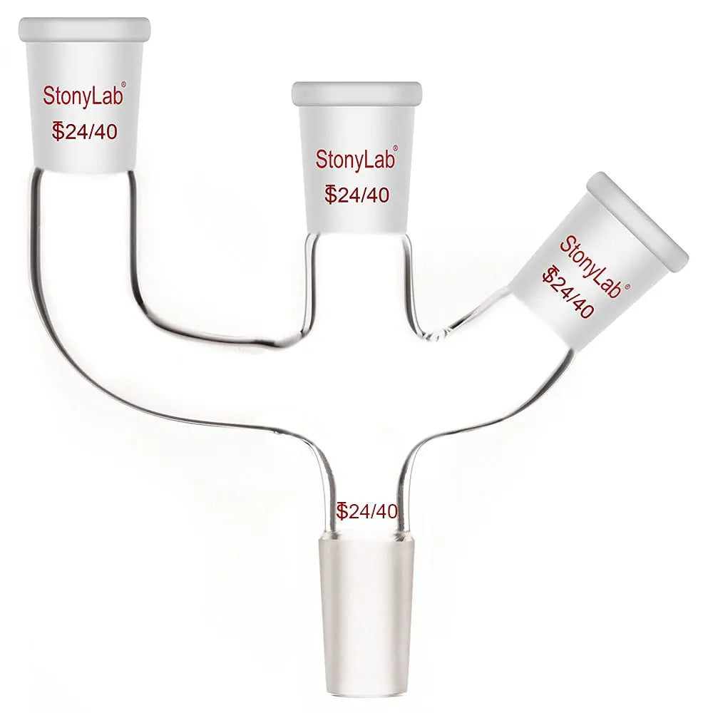 StonyLab 3-Inlet Claisen Distillation Adapter with 45 Degree Side Arm for professional laboratory applications