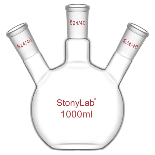 3-Neck Flat Bottom Flask, 24/40 Joint, 50-2000 ml Flasks-Flat Bottom-3 Neck