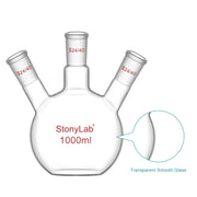 StonyLab 3-Neck Flat Bottom Flask heavy duty chemical processing configuration
