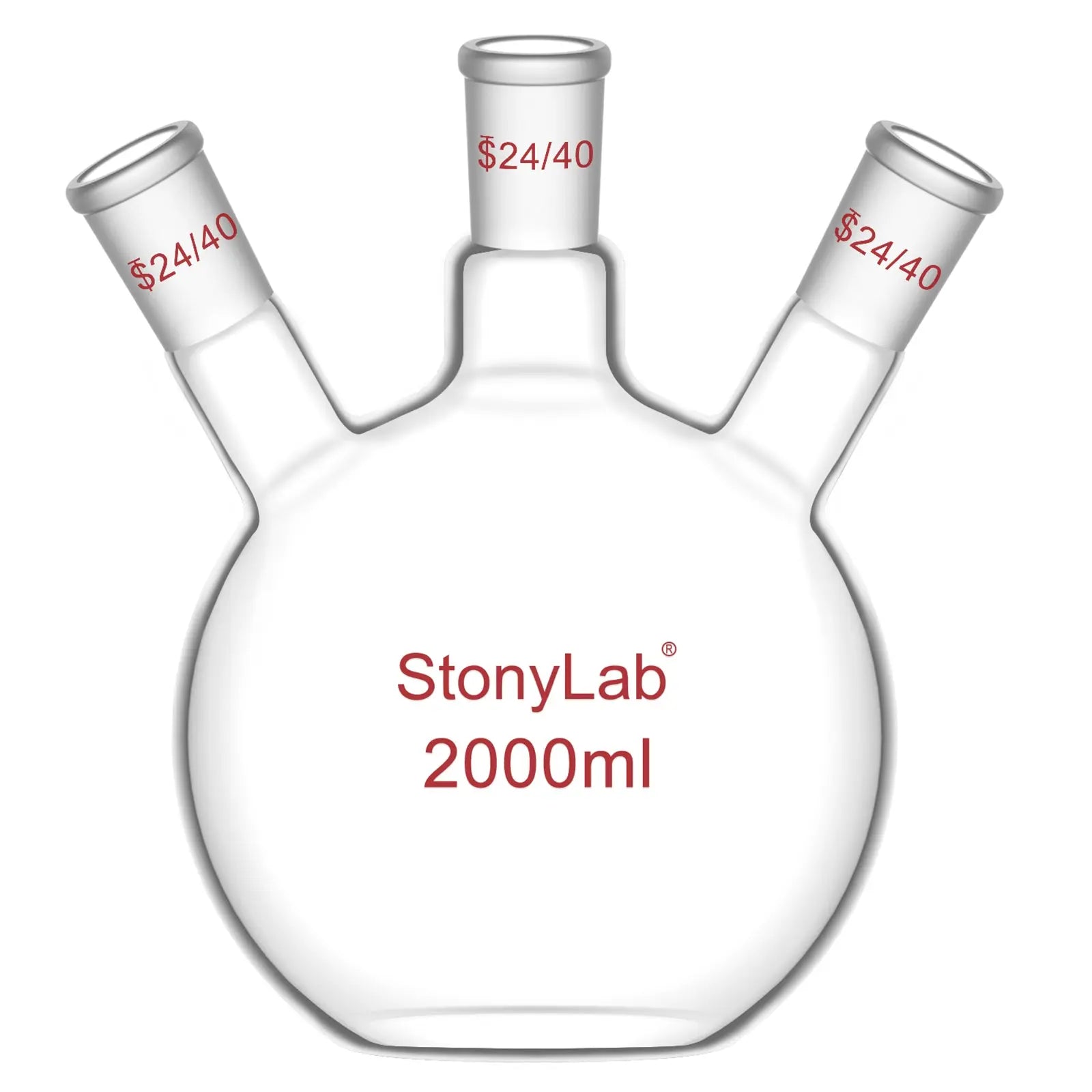 Comprehensive product view and setup components for StonyLab 3-Neck Flat Bottom Flask