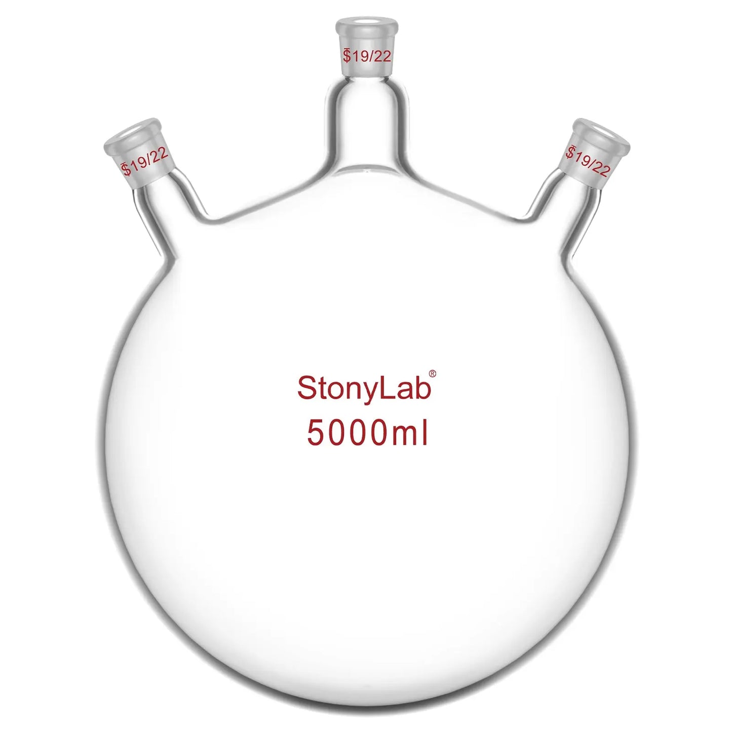 3 Neck Round Bottom Flask, 19/22 Joints, 50-5000 ml Flasks-Round Bottom-3 Neck