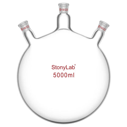 3 Neck Round Bottom Flask, 19/22 Joints, 50-5000 ml Flasks-Round Bottom-3 Neck