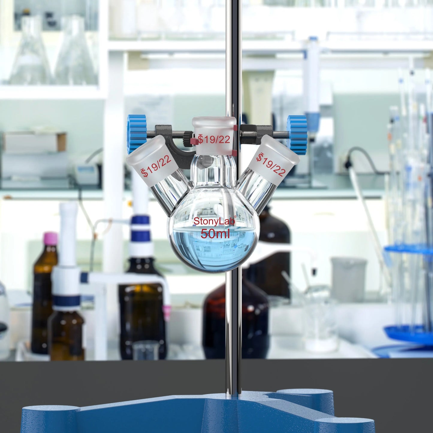 3 Neck Round Bottom Flask, 19/22 Joints, 50-5000 ml Flasks-Round Bottom-3 Neck