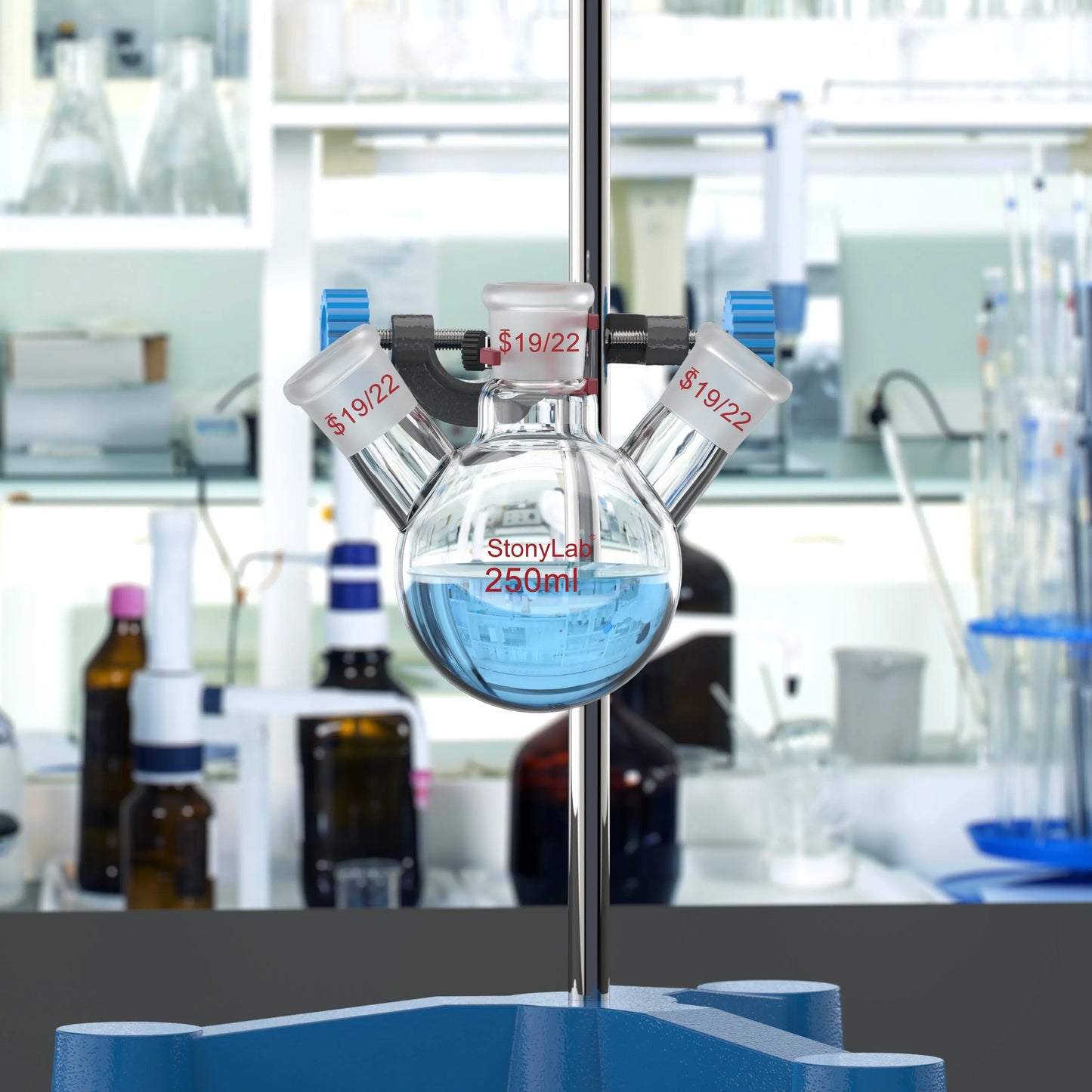 3 Neck Round Bottom Flask, 19/22 Joints, 50-5000 ml Flasks-Round Bottom-3 Neck