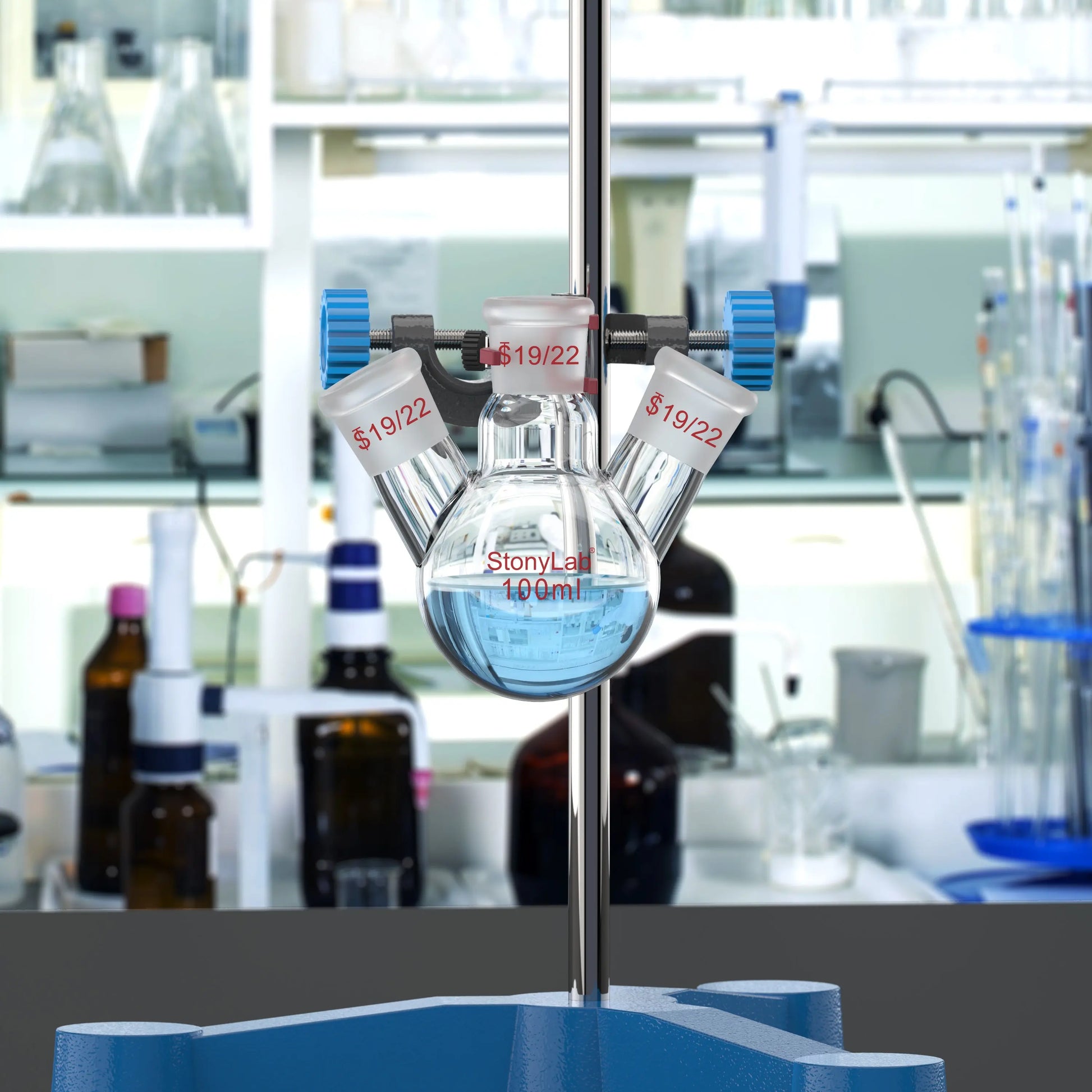 3 Neck Round Bottom Flask, 19/22 Joints, 50-5000 ml Flasks-Round Bottom-3 Neck