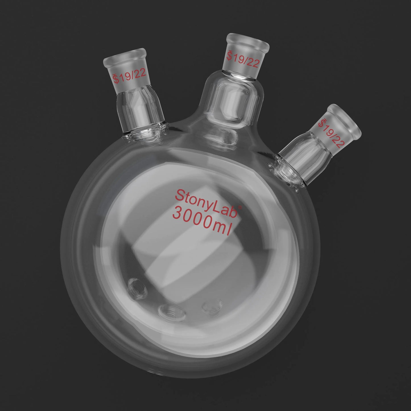 3 Neck Round Bottom Flask, 19/22 Joints, 50-5000 ml Flasks-Round Bottom-3 Neck