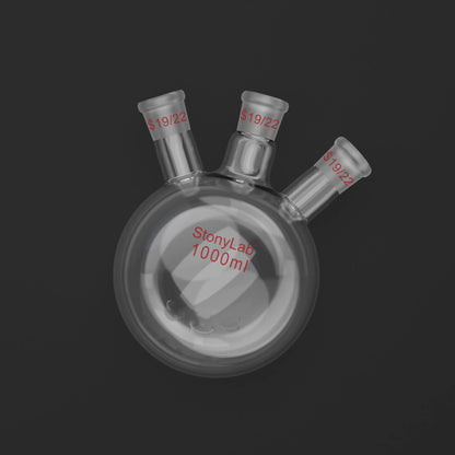 3 Neck Round Bottom Flask, 19/22 Joints, 50-5000 ml Flasks-Round Bottom-3 Neck