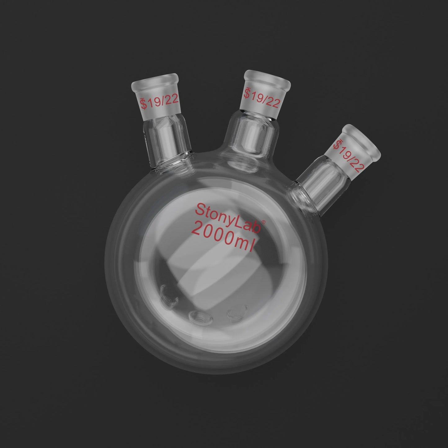 3 Neck Round Bottom Flask, 19/22 Joints, 50-5000 ml Flasks-Round Bottom-3 Neck