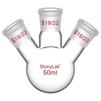 3 Neck Round Bottom Flask, 19/22 Joints, 50-5000 ml Flasks-Round Bottom-3 Neck