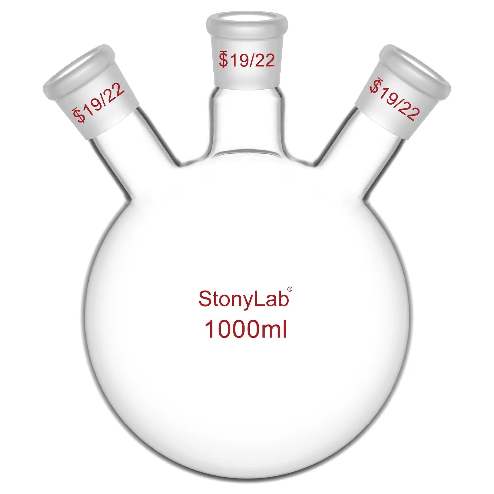3 Neck Round Bottom Flask, 19/22 Joints, 50-5000 ml Flasks-Round Bottom-3 Neck