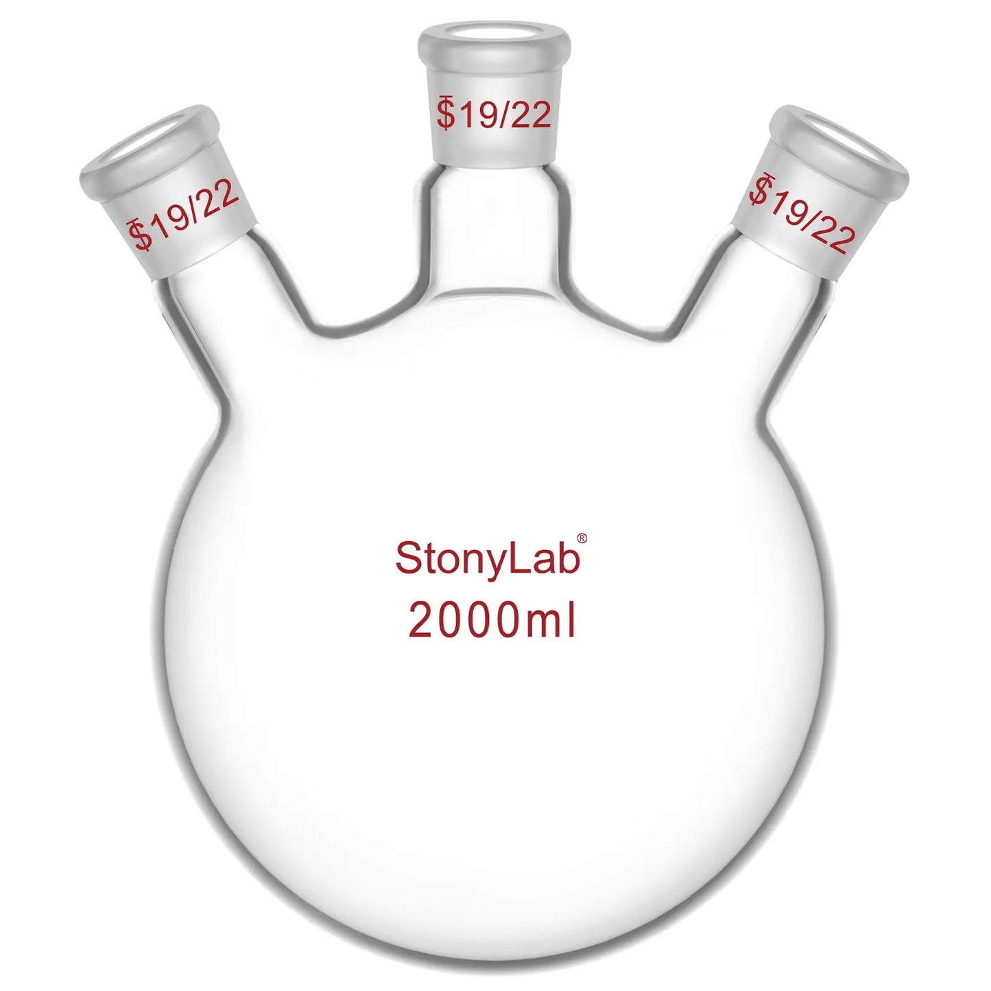 3 Neck Round Bottom Flask, 19/22 Joints, 50-5000 ml Flasks-Round Bottom-3 Neck