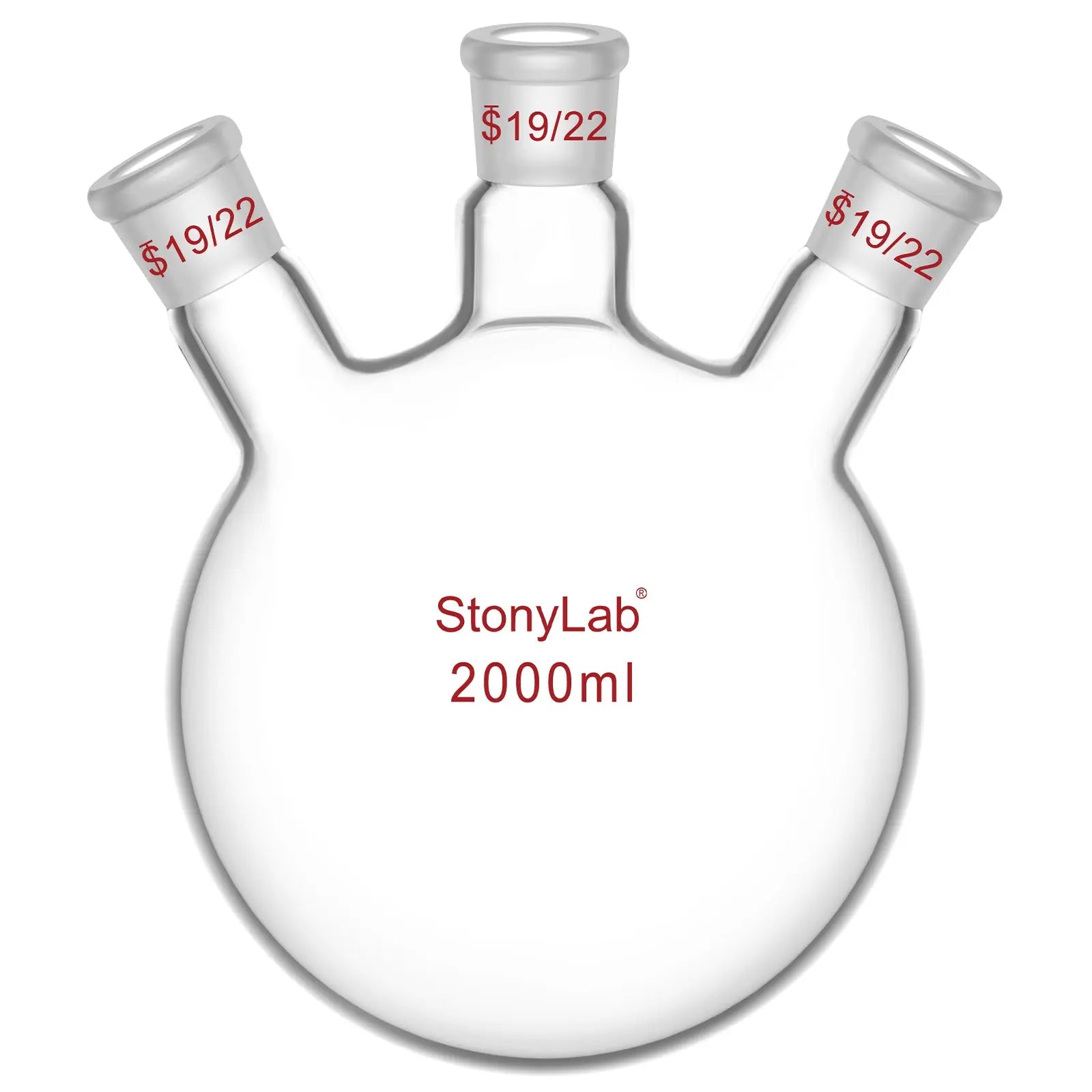 3 Neck Round Bottom Flask, 19/22 Joints, 50-5000 ml Flasks-Round Bottom-3 Neck