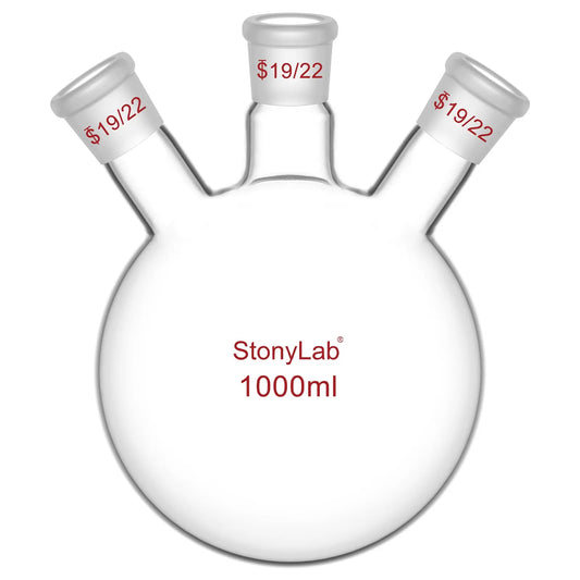 3-Neck Round Bottom Flask, 19/22 Joints, 50-5000 ml Flasks-Round Bottom-3 Neck