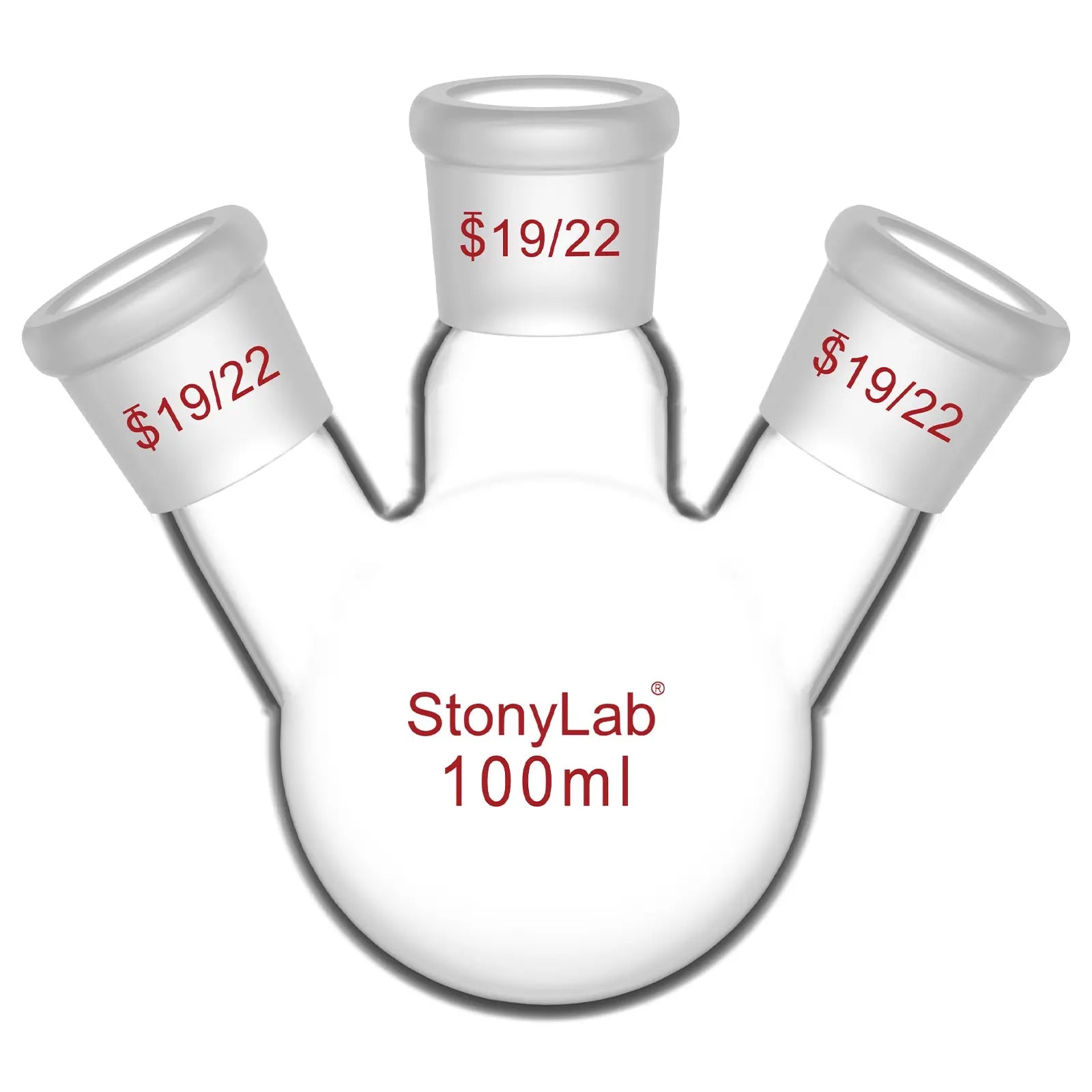 Comprehensive product view and setup components for StonyLab 3-Neck Round Bottom Flask