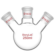 Comprehensive product view and setup components for StonyLab 3-Neck Round Bottom Flask