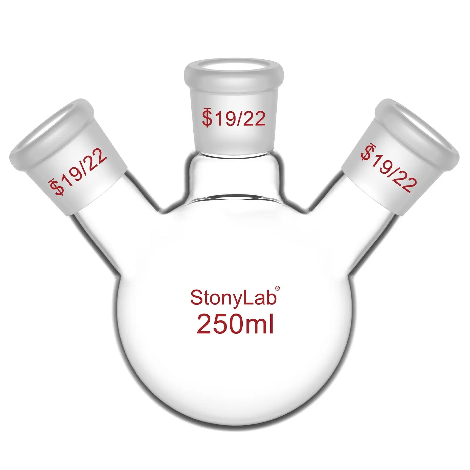 Comprehensive product view and setup components for StonyLab 3-Neck Round Bottom Flask