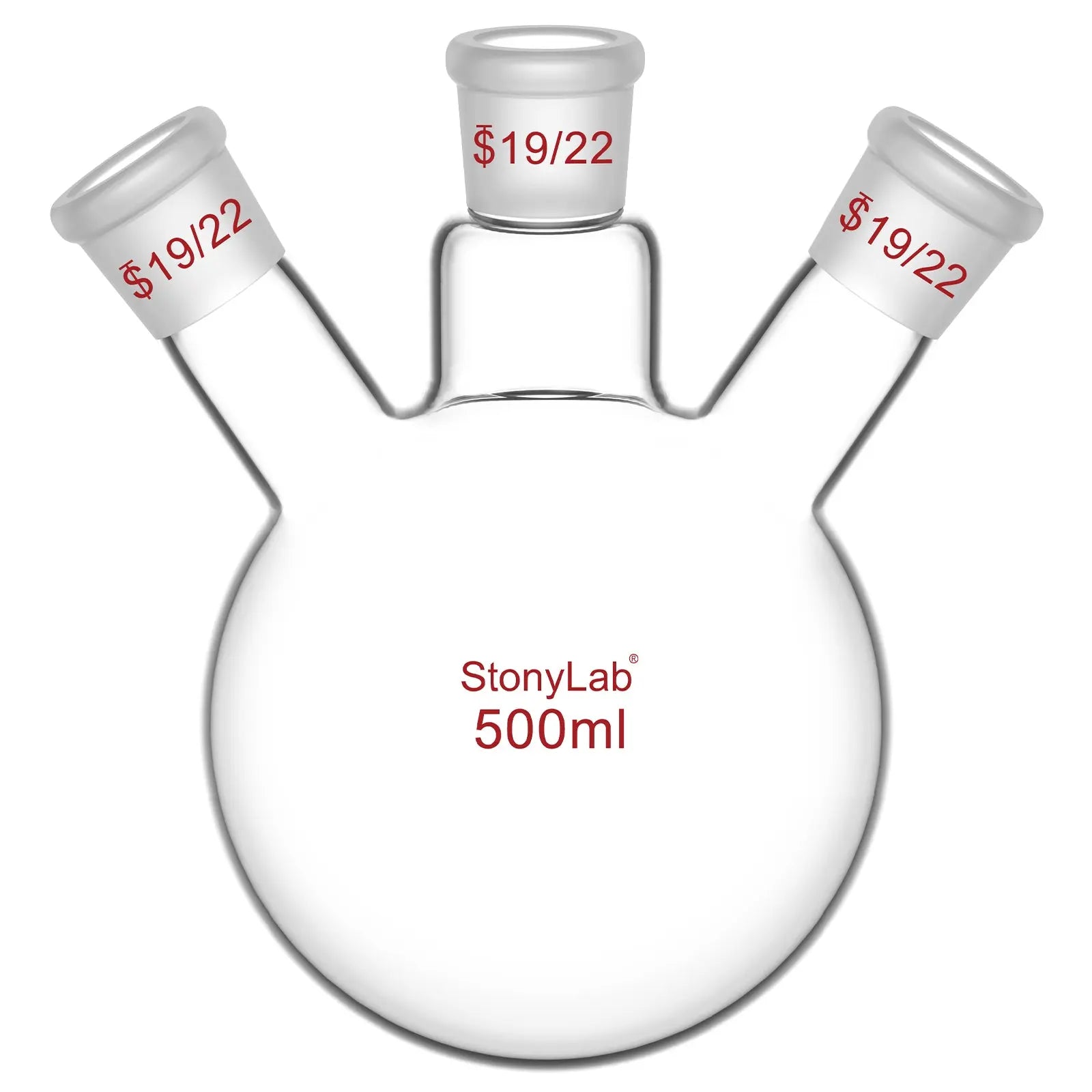 Comprehensive product view and setup components for StonyLab 3-Neck Round Bottom Flask