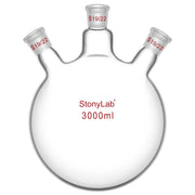 Comprehensive product view and setup components for StonyLab 3-Neck Round Bottom Flask