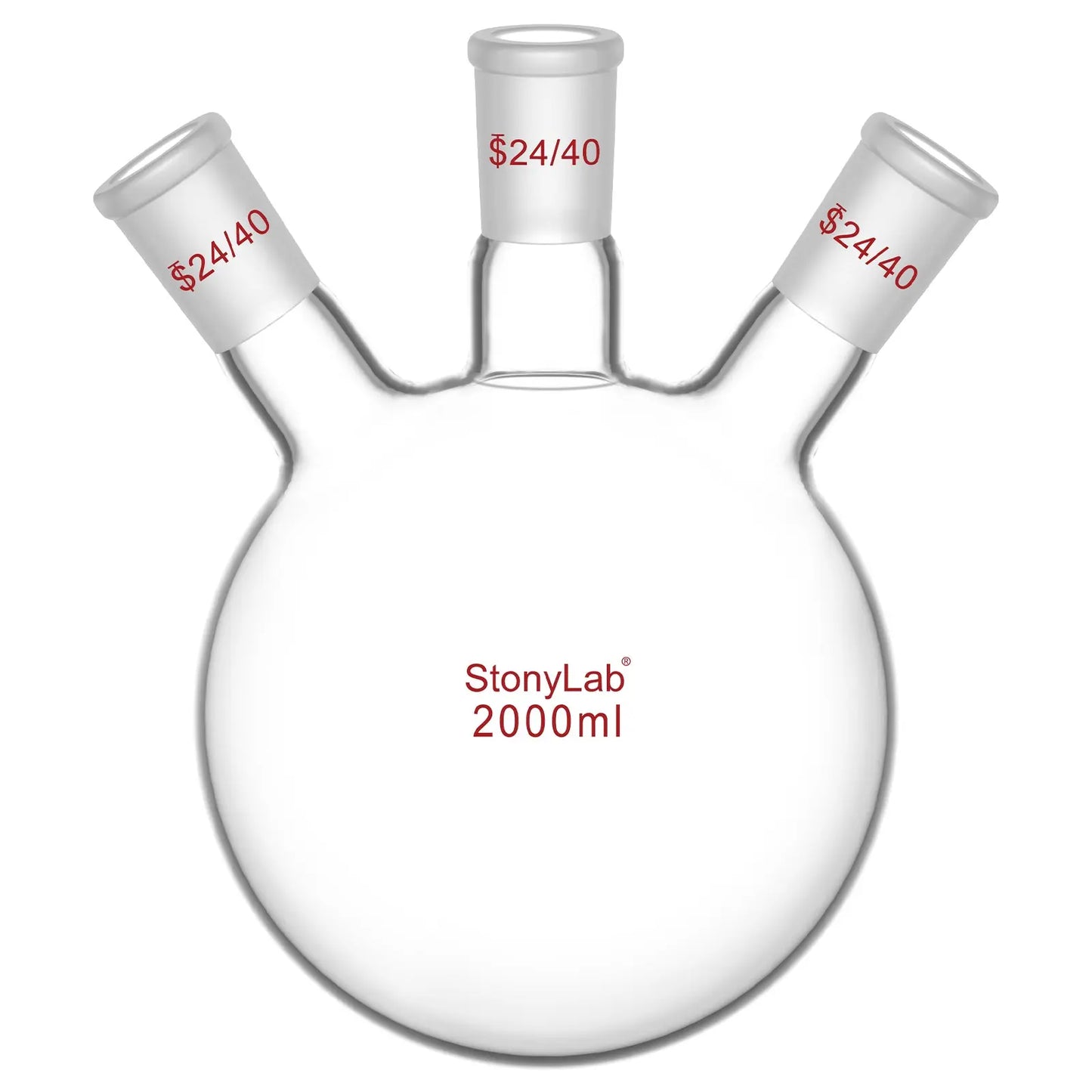 3 Neck Round Bottom Flask, 24/40 Joints, 50-5000 ml Flasks-Round Bottom-3 Neck