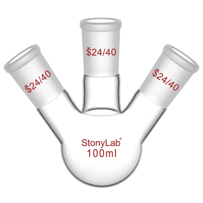 3 Neck Round Bottom Flask, 24/40 Joints, 50-5000 ml Flasks-Round Bottom-3 Neck