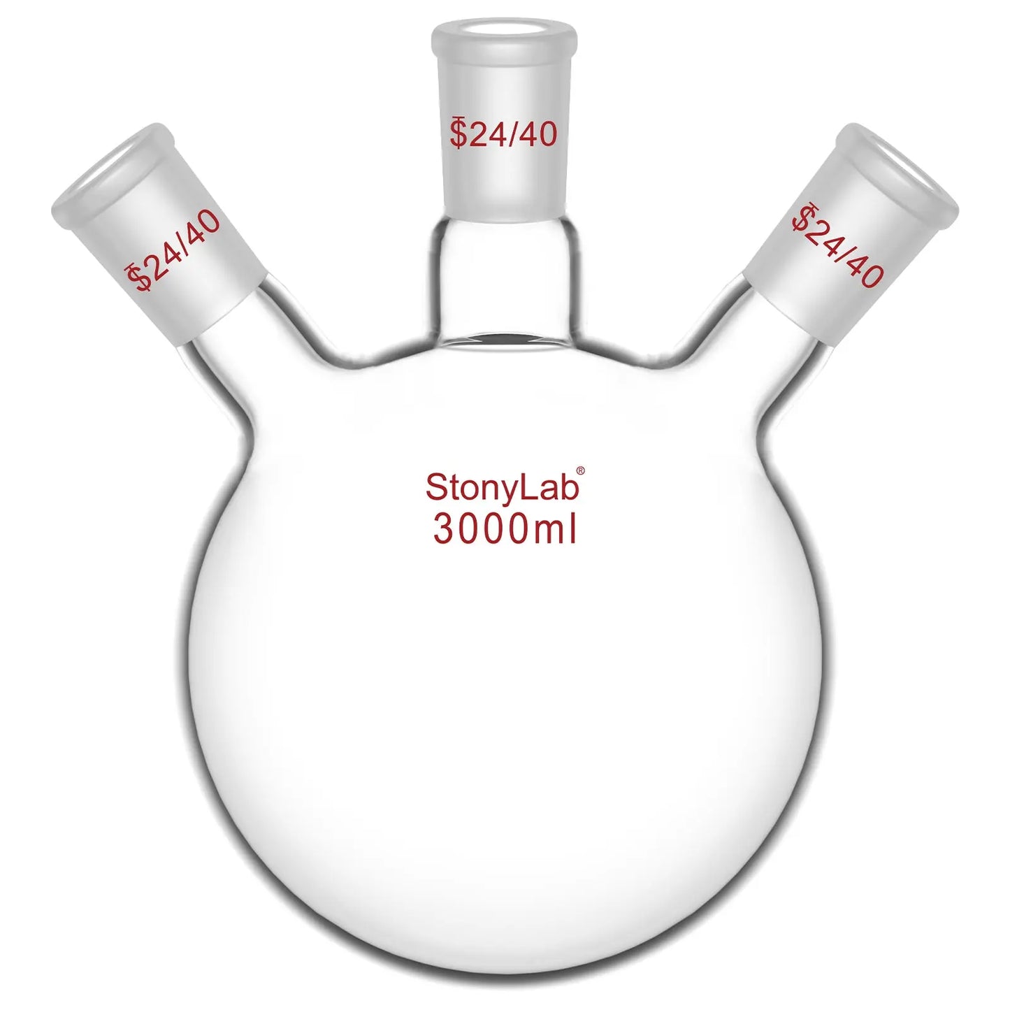 3 Neck Round Bottom Flask, 24/40 Joints, 50-5000 ml Flasks-Round Bottom-3 Neck