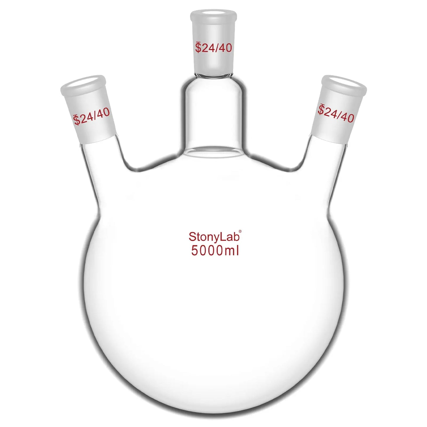 3 Neck Round Bottom Flask, 24/40 Joints, 50-5000 ml Flasks-Round Bottom-3 Neck