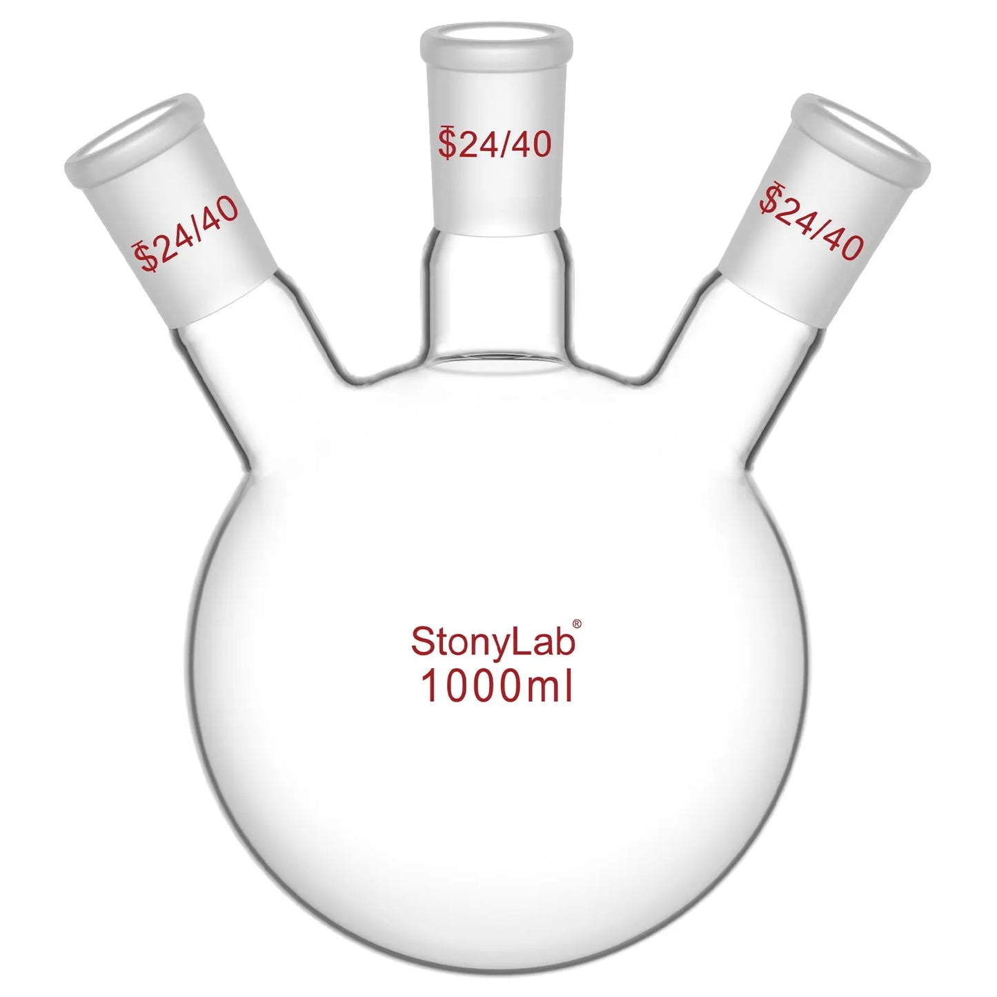 3 Neck Round Bottom Flask, 24/40 Joints, 50-5000 ml Flasks-Round Bottom-3 Neck