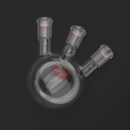 3 Neck Round Bottom Flask, 24/40 Joints, 50-5000 ml Flasks-Round Bottom-3 Neck