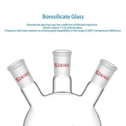 StonyLab 3-Neck Round Bottom Flask heavy duty chemical processing configuration