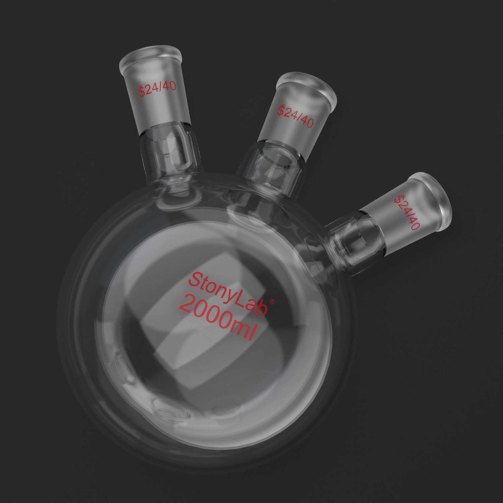 Comprehensive product view and setup components for StonyLab 3-Neck Round Bottom Flask