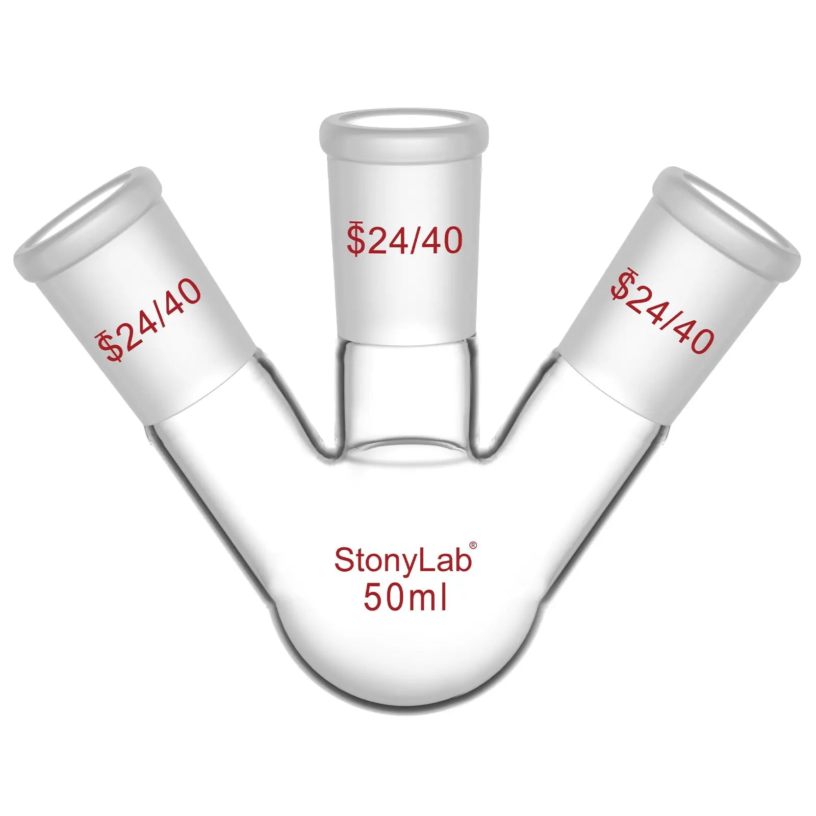 Comprehensive product view and setup components for StonyLab 3-Neck Round Bottom Flask