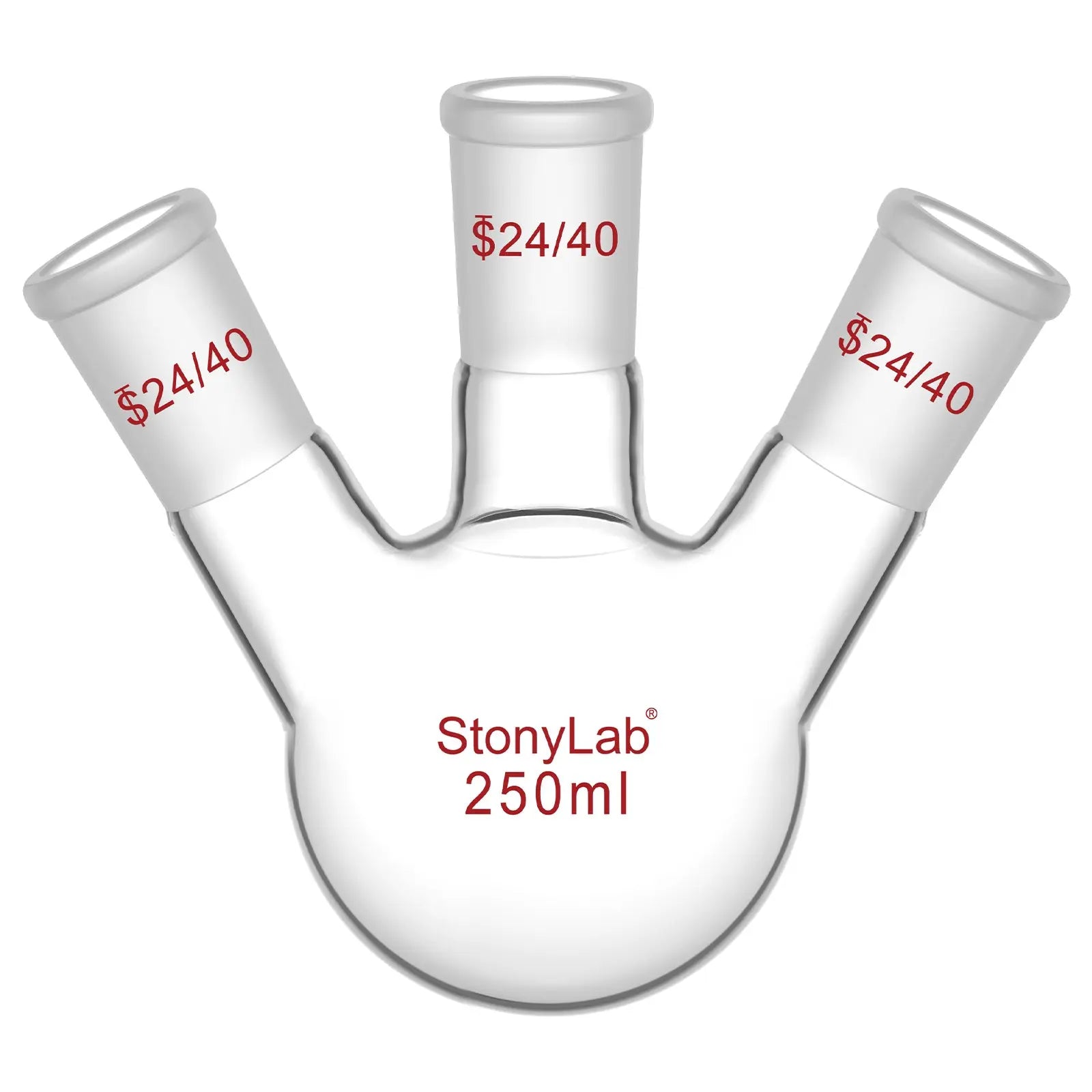 Comprehensive product view and setup components for StonyLab 3-Neck Round Bottom Flask