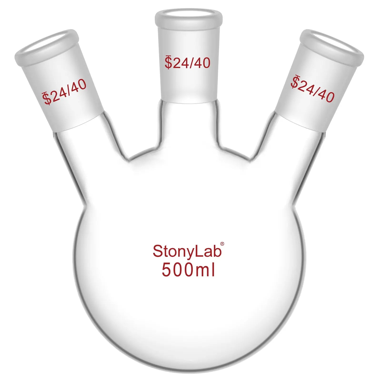 Comprehensive product view and setup components for StonyLab 3-Neck Round Bottom Flask