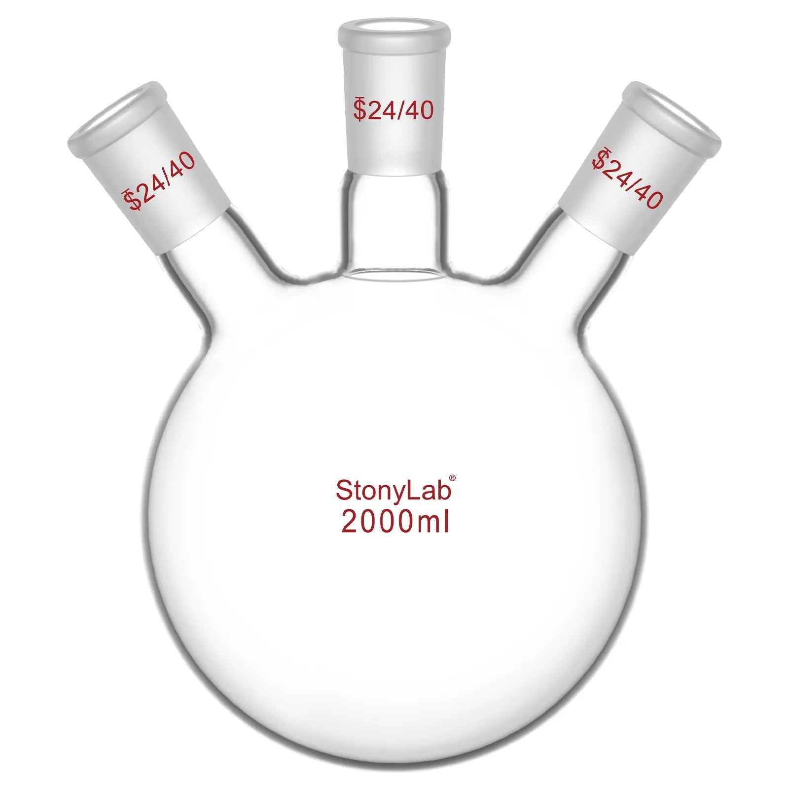 Comprehensive product view and setup components for StonyLab 3-Neck Round Bottom Flask