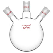 Comprehensive product view and setup components for StonyLab 3-Neck Round Bottom Flask