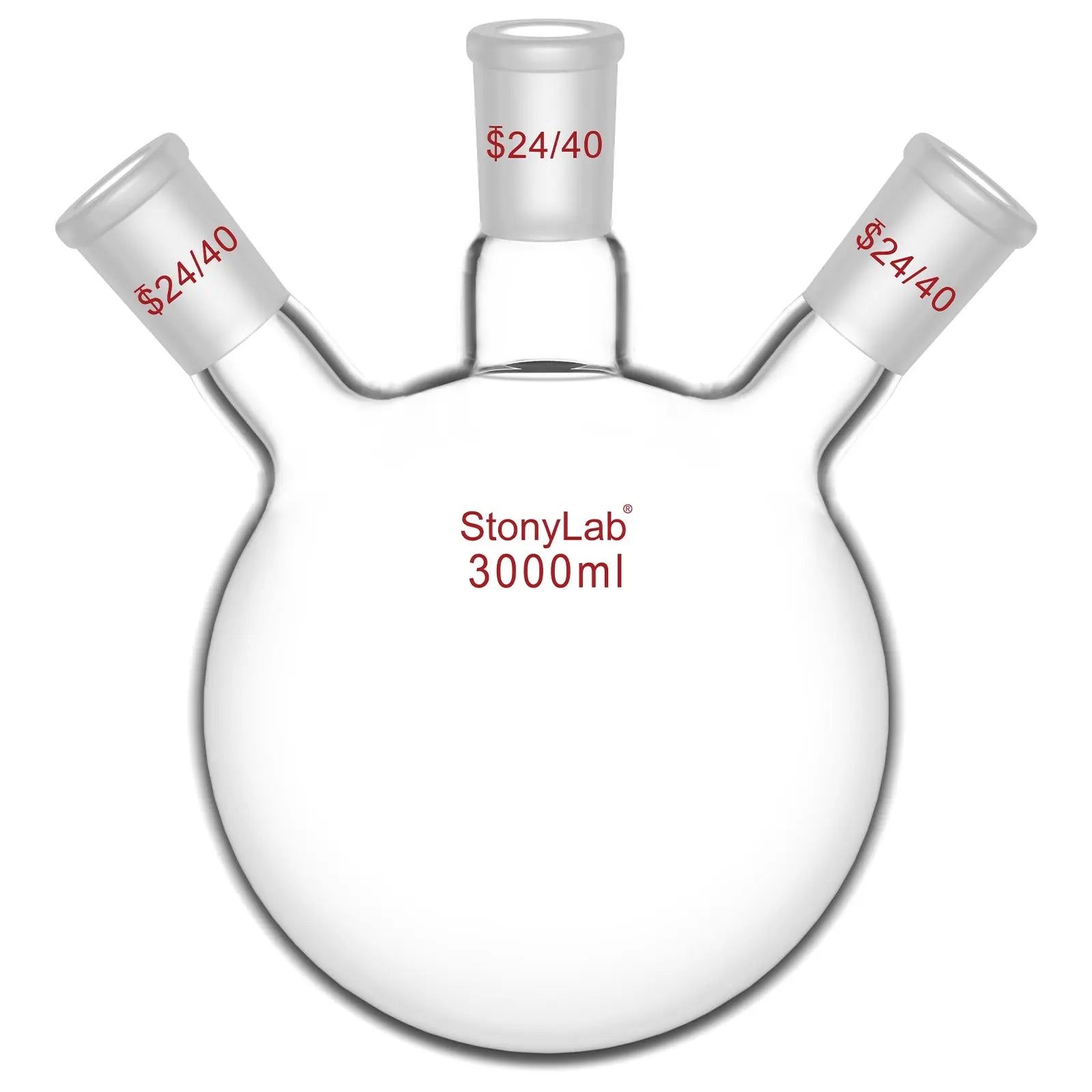 Comprehensive product view and setup components for StonyLab 3-Neck Round Bottom Flask