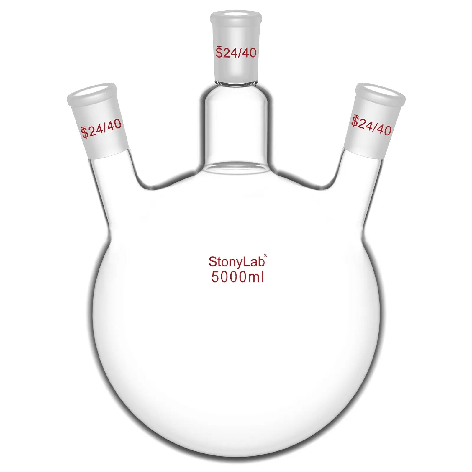 Comprehensive product view and setup components for StonyLab 3-Neck Round Bottom Flask