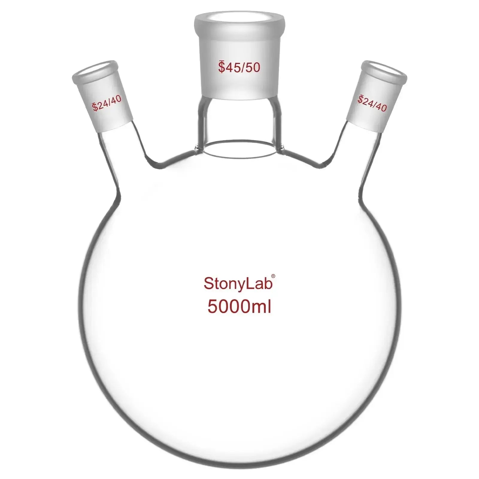 Comprehensive product view and setup components for StonyLab 3-Neck Round Bottom Flask