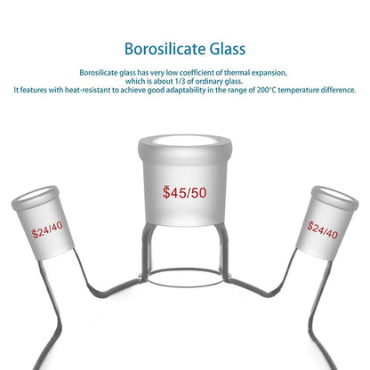 3-Neck Round Bottom Flask, 45/50 Center and two 24/40 Side Joints, 5L Flasks-Round Bottom