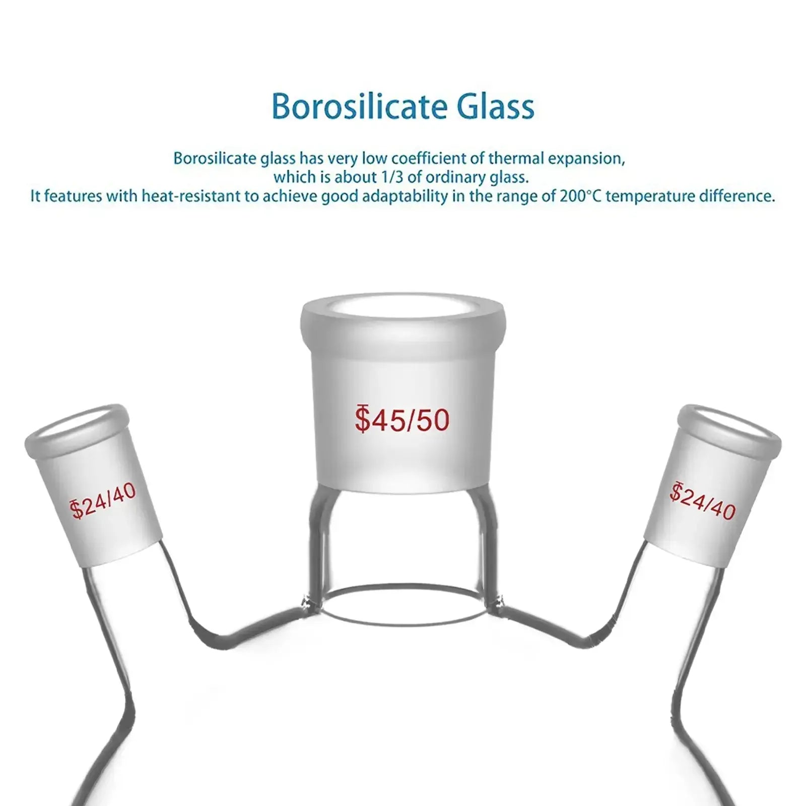 3-Neck Round Bottom Flask, 45/50 Center and two 24/40 Side Joints, 5L Flasks-Round Bottom