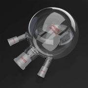 Alternative angle showing underlying build quality of StonyLab 3-Neck Round Bottom Flask