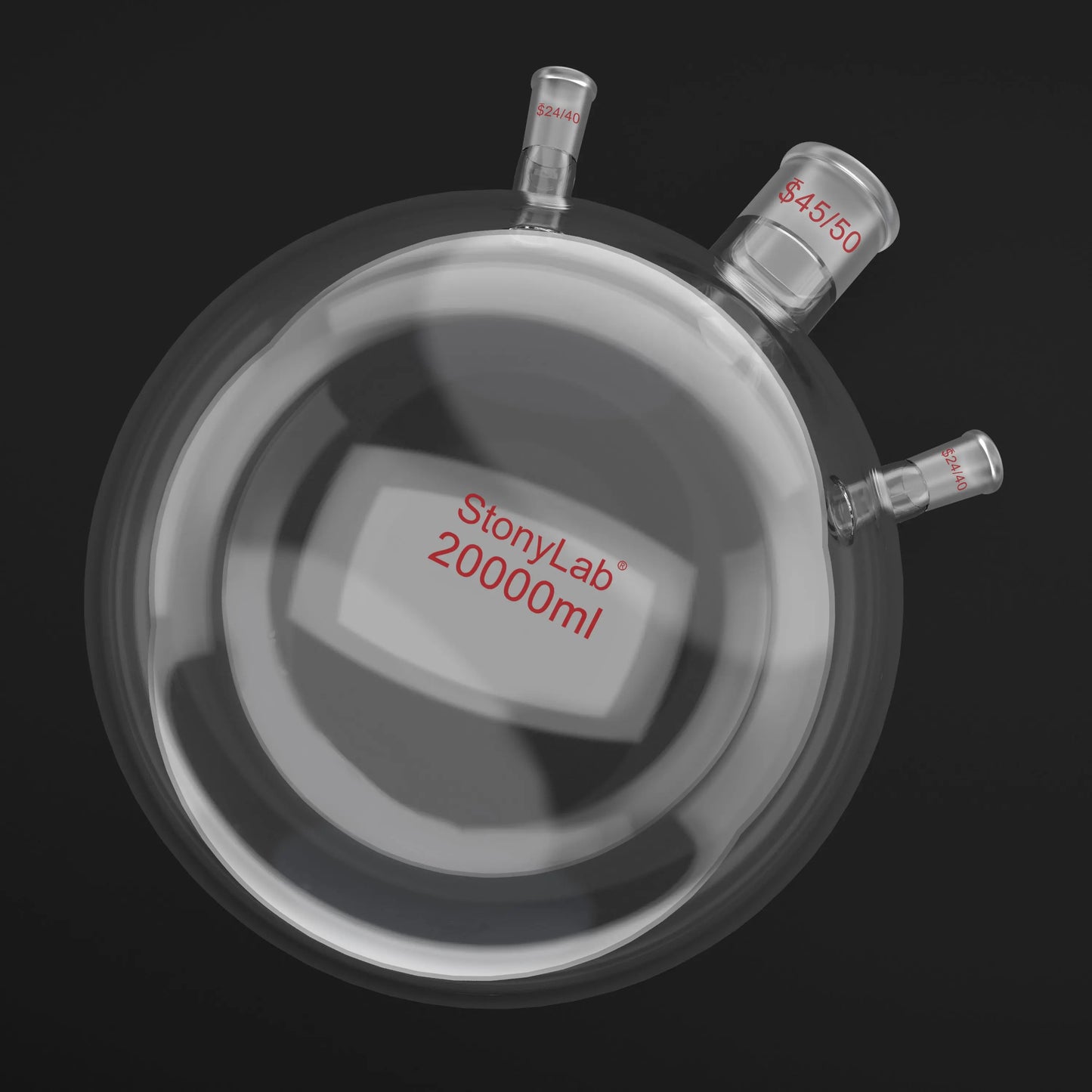 3-Neck Round Bottom Flask, 45/50 Center and two 24/40 Side Joints, 5-20 L Flasks-Round Bottom-3 Neck