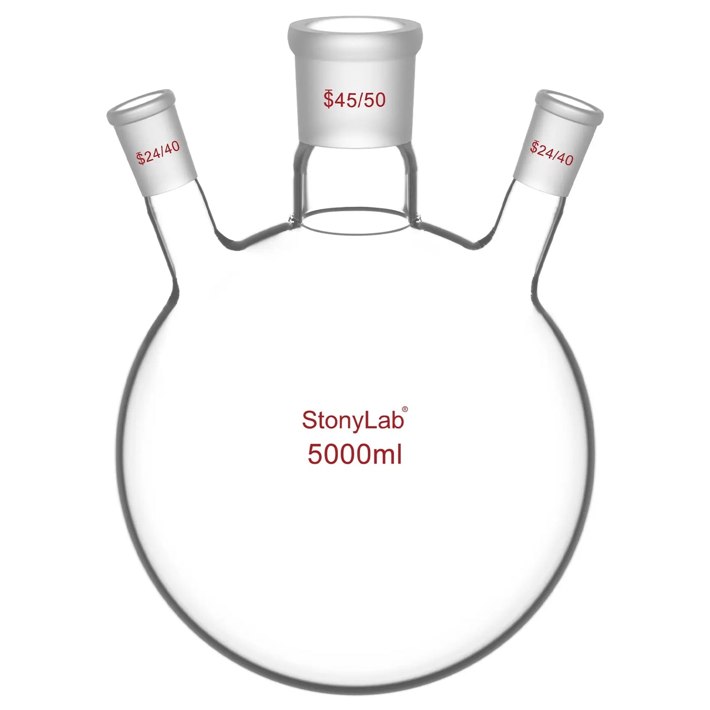 3-Neck Round Bottom Flask, 45/50 Center and two 24/40 Side Joints, 5L Flasks-Round Bottom